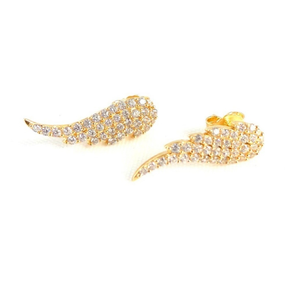 NWT! B.b. Lila Crystal pave wing stud earrings